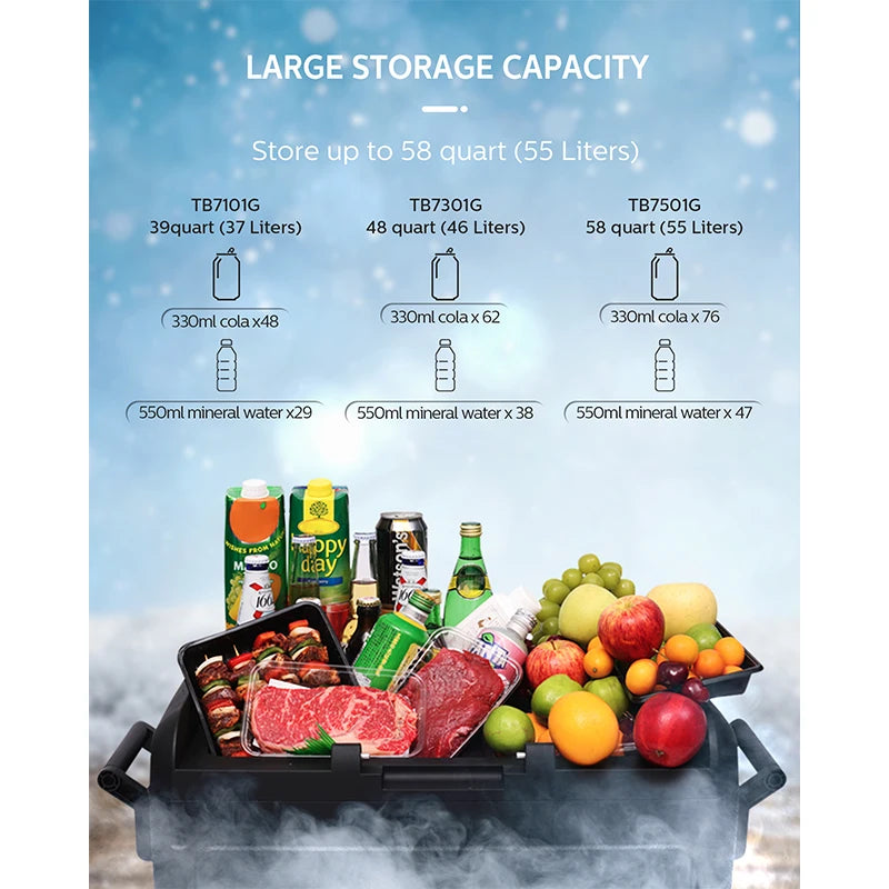 PHILIPS  Car Refrigerator Mini Fridge Freezer Portable Compressor Cooler 12/24V DC 110-240V Ice Box for Camping Car Truck