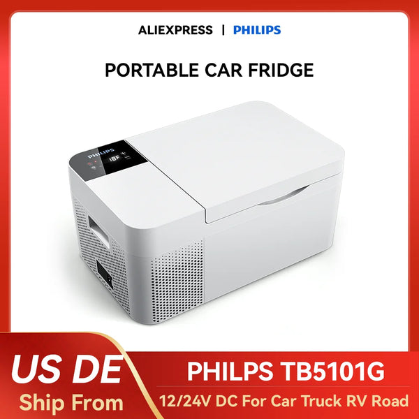 PHILIPS TB5101G 16L Car Refrigerator Mini  Portable Compressor Freezer Cooler 12V for RV Boat Camping Travelling