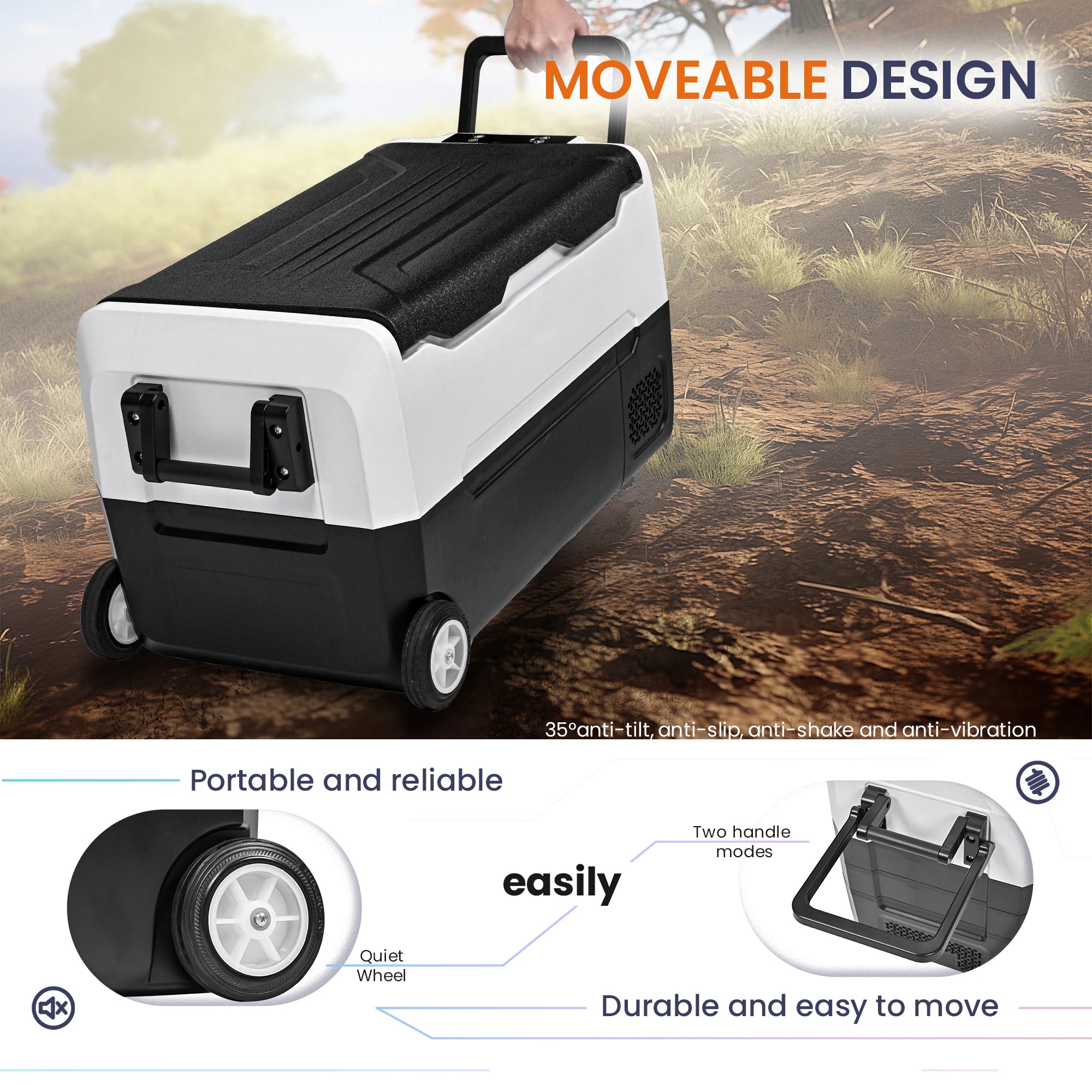 EUHOMY Portable Refrigerator Freezer, -4℉~68℉, 36 Quart(34L) Mini Fridge ,12/24V DC& 120-240V AC, Car Fridge for RV,Trunk,Home