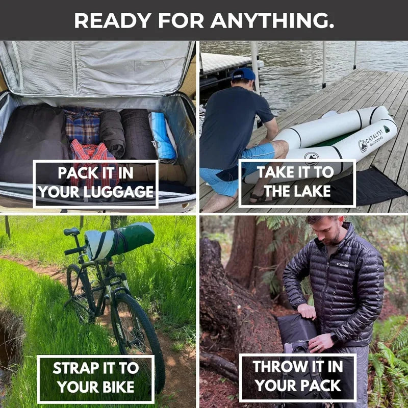 Inflatable Kayak for Adults & Kids - 1 Person Packraft, Durable TPU, Compact, Rapid Inflate, Ideal for Fishing & Adventure