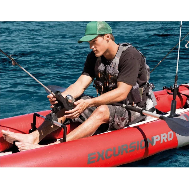 Excursion Pro Inflatable Kayak Series: Includes Deluxe 86in Kayak Paddles and High-Output Pump – SuperTough PVC – Adjustable Buc