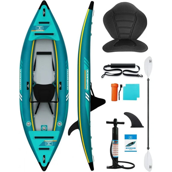 V1 Inflatable Sit-in Kayak, with Paddle(s), Kayak Seat(s), Pedal(s), Hand Pump and Bag