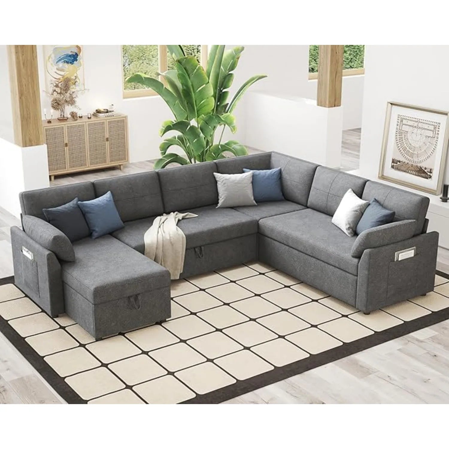 Oversized U Shape Sleeper Sofa