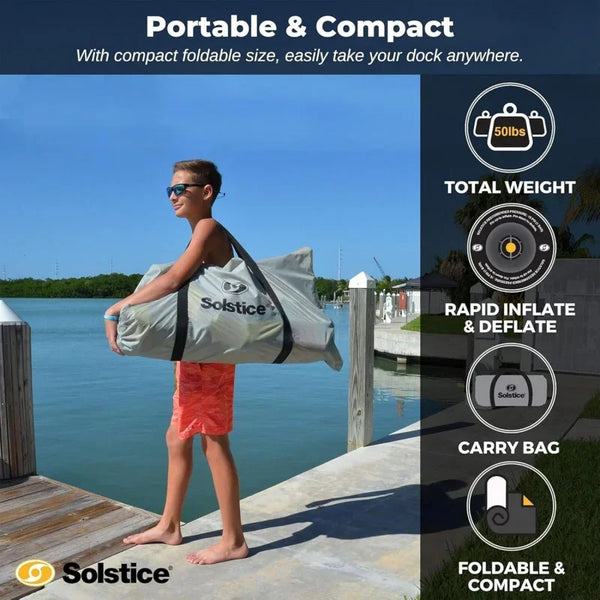 Floating Inflatable Dock Platform Series for Lake Boat Pool Ocean | for Adults Kids & Pet Dogs Up to 10 People | Infla