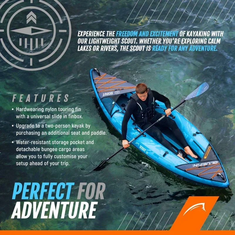 Scout inflatable kayak-inflatable 1 & 2 person kayak accessories: Pump, paddle phone case and backpack-inflatable canoe Alte